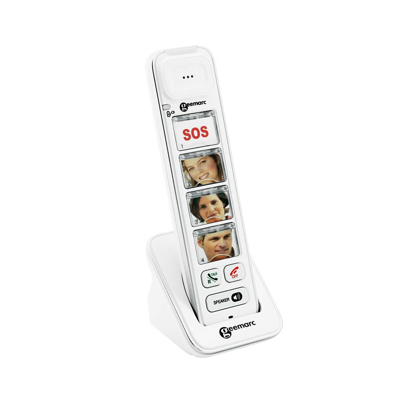 Image secondaire de Geemarc Pack Senior - Téléphone Fixe Amplifié et Ses Combinés Additionnels avec Répondeur et Larges Touches Photo Personnalisabl