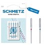 SCHMETZ Aiguilles pour machines à coudre | 5 Aiguilles Super Stretch | HAx1 SP | Grosseur d'aiguille 2x 75/11 et 3x 90/14 | pour