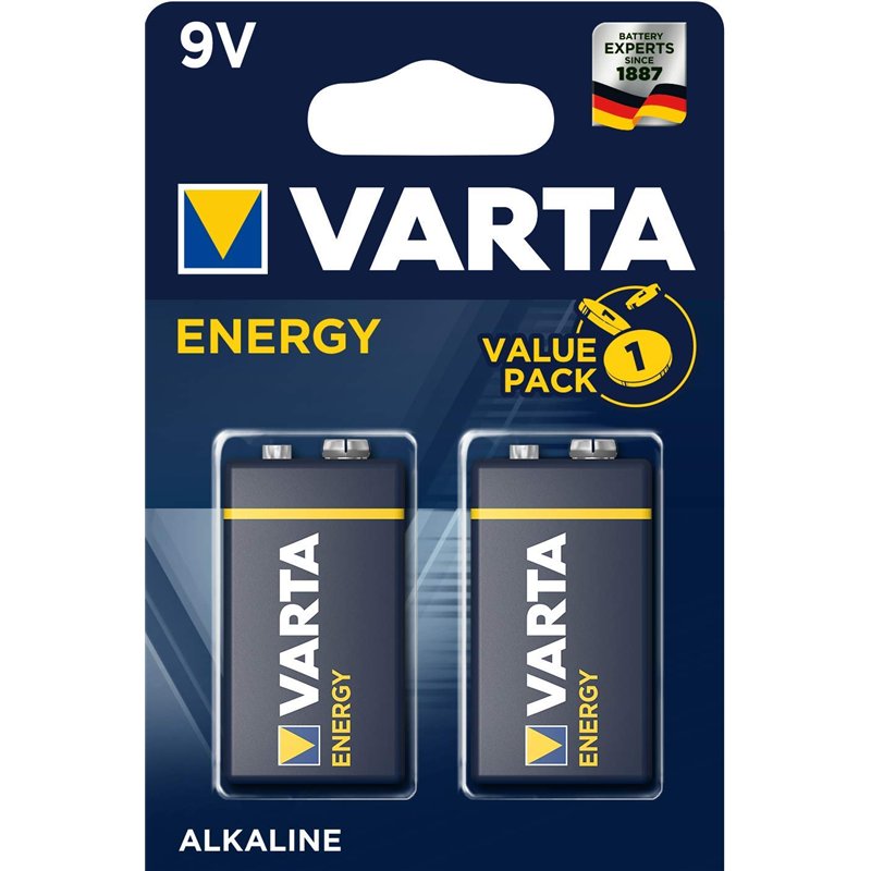 Varta 4122 – Pack de 2 Piles alcalines, Taille 9 V, Couleur Bleu