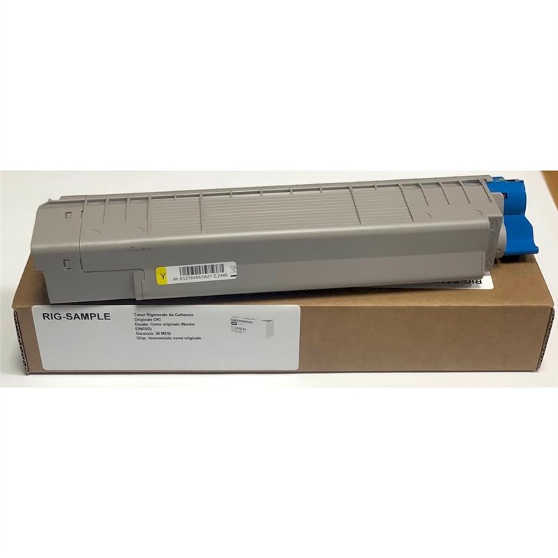 Toner OKI 44059165 pour MC851 MC861 n dn cdtn MC 861 851 - Jaune - 7.300 Pages - Régénéré Made in Italy