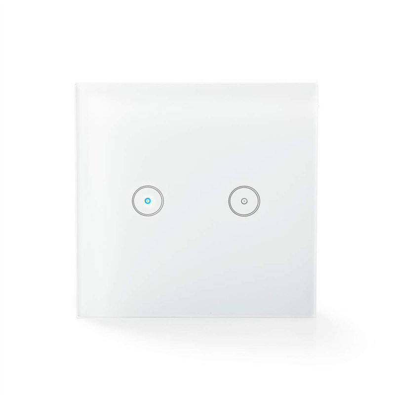 Commutateur Mural SmartLife | Wi-FI | Double | Montage Mural | 1000 W | AndroidT/iOS | Verre | Blanc