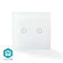 Commutateur Mural SmartLife | Wi-FI | Double | Montage Mural | 1000 W | AndroidT/iOS | Verre | Blanc