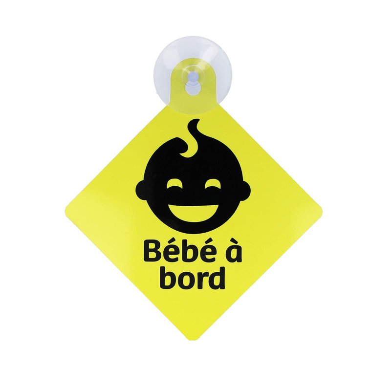 Color Pop Bébé À Bord Avec Ventouse, Jaune Réfléchissant