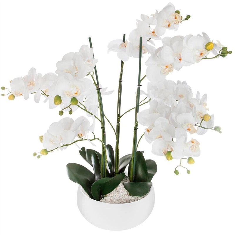 Atmosphera - Orchidée Artificielle - Pot céramique Blanc H65 cm