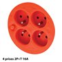Velamp REEL-FR-40 Rallonge Prolongateur électrique 40 m avec enrouleur 4 Prises 16 A section 3G1,5 mm² + coupe-circuit. Noir et