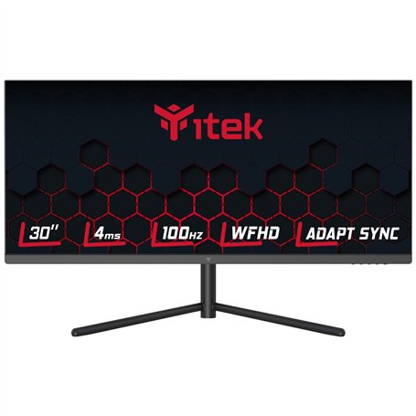 Itek moniteur GGF - 30" plat, 2560 x 1080 WFHD UltraWide, panneau VA 100 Hz, réponse OD 4 ms, 2 connexions HDMI et DP, haut-parl