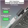 XtremeMac Adaptateur Magnétique de Type C, chargement rapide 100W et transfert de données 10 Gb/s pour MacBook, iPad et tout app
