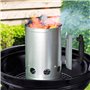 BEAU JARDIN BBQ Allume-Charbon pour BBQ Allume-Cigare cheminée Cheminée en Barbecues 28 x 18 cm Argent Cheminée d'allumage Chemi