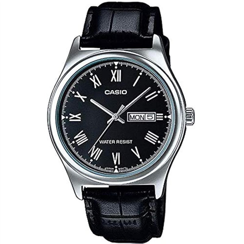 Casio Hommes Analogique Quartz Montre avec Bracelet en Cuir MTP-V006L-1B