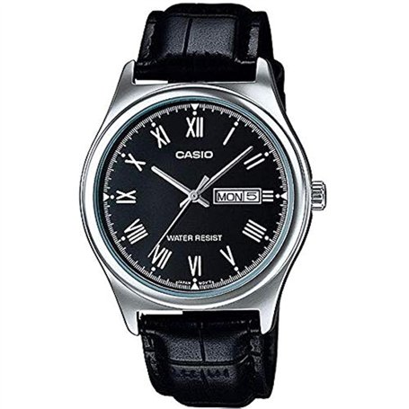 Casio Hommes Analogique Quartz Montre avec Bracelet en Cuir MTP-V006L-1B