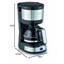 SEVERIN Cafetière filtre, 750W, Jusqu'à 4 tasses, filtre permanent lavable, porte filtre amovible, Plaque chauffante, Inox/Noir,