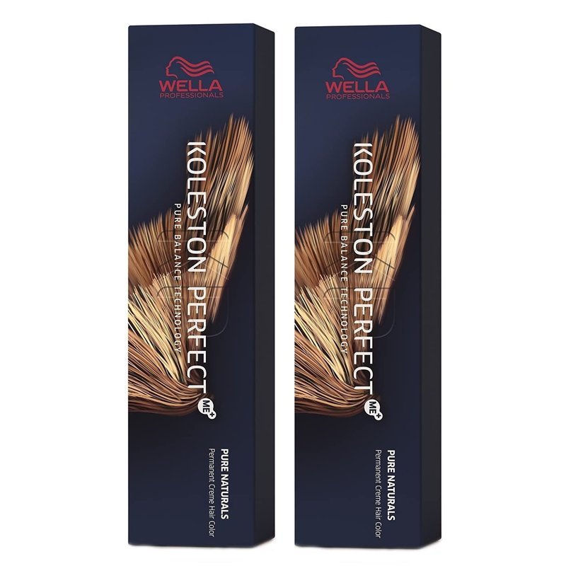 Wella Lot de 2 Koleston Perfect Me+ KP Pure Naturals 4/07 Brun moyen/naturel