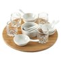 Secret de Gourmet - Set Apéritif 14 pièces : 1 Plateau Rotatif en Bambou, 4 Verrines, 5 Coupelles et 4 Cuillères