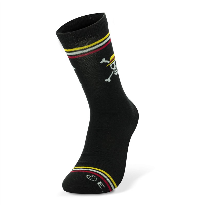 Chaussettes One Piece Skull Taille unique (38-43) Noires, 70% coton, 27% polyester, 3% élasthanne.