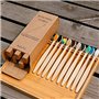 SHOP-STORY - Brosse à dents naturelles en bambou et charbon - Anti Bactéries - Vendu à l'unité - Couleur aléatoire