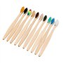 SHOP-STORY - Brosse à dents naturelles en bambou et charbon - Anti Bactéries - Vendu à l'unité - Couleur aléatoire