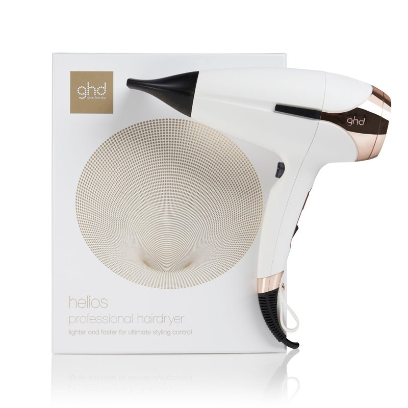 ghd - Sèche-cheveux ghd Helios - Sèche-cheveux professionnel (Blanc) - Puissant et précis - Cheveux sans frisottis et 30% plus b
