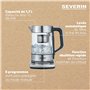 SEVERIN Bouilloire Eau & Thé en Verre Programmable, 1,7L, 3 000W, Levée Automatique du Filtre, Minuterie, Affichage LED, WK 3422
