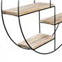 IDMarket - Etagère murale ronde LILY 4 niveaux bois et métal design industriel
