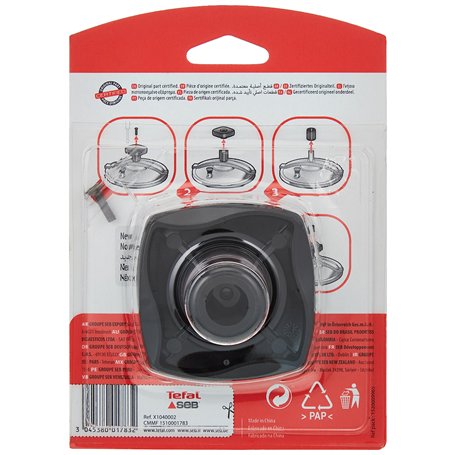 Seb Bouton de serrage cocotte-minute, Compatible avec les autocuiseurs Authentique inox induction, Accessoire officiel, Noir X10