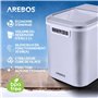 Arebos Machine à glaçons | Ice Cube Maker | 12 kg / 24 h | 10-15 minutes de production | 2 tailles de glaçons | Réservoir d'eau 