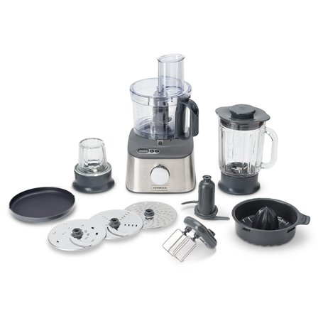 Kenwood Multipro Compact+ FDM313SS Robot de cuisine compact avec balance intégrée, lame en acier inoxydable, 3 plateaux de trava