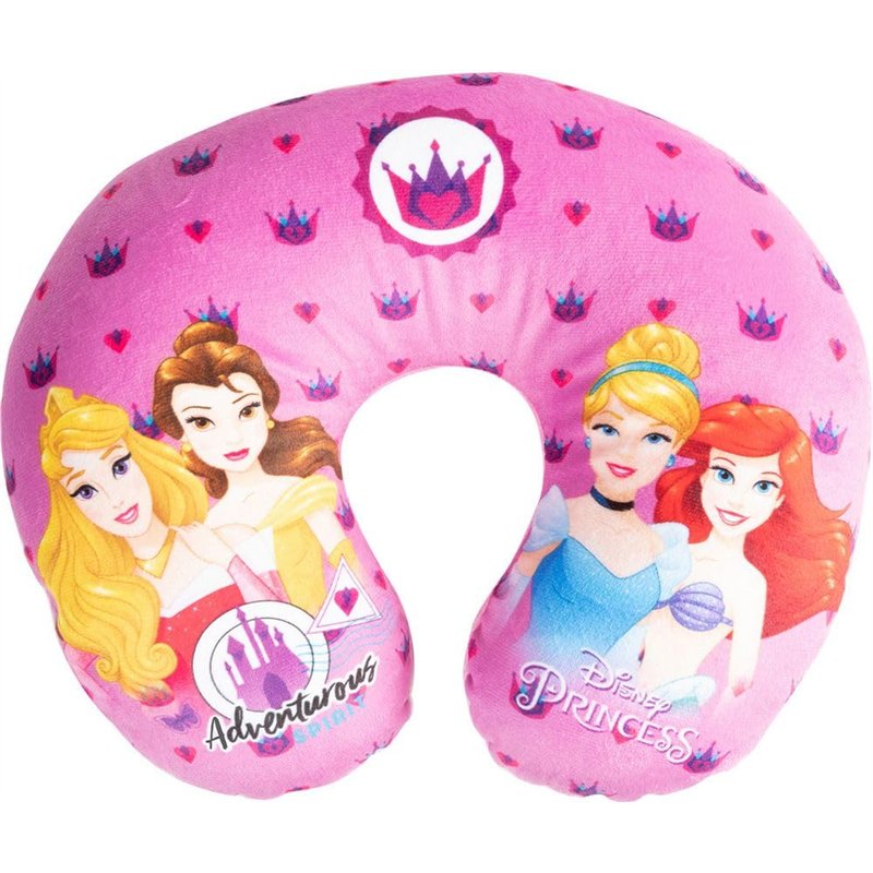 TataWay - Coussin de Voyage Princesses Disney, Aurora, Belle, Ariel, Cendrillon, Polyester, Remplissage Perles, Rose, Taille uni