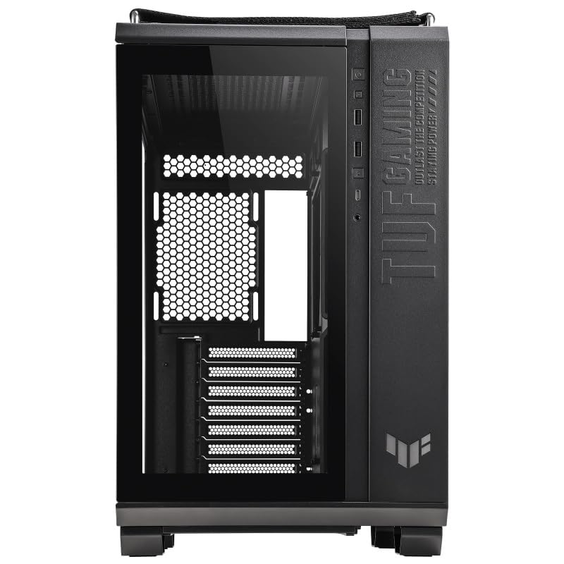 ASUS TUF Gaming GT502 Horizon TG ARGB Black, châssis Double Chambre avec Design panoramique et Panneau en Verre, 4 Ventilateurs