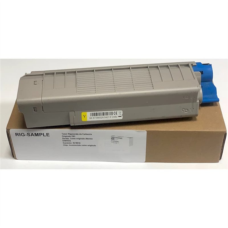Toner OKI 43324421 pour C5800 C5900 C5550mfp - Jaune - 5.000 Pages - Régénéré Made in Italy
