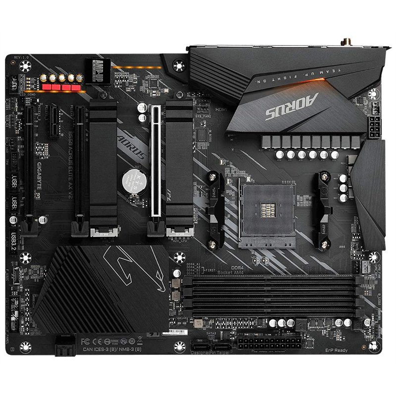 Image secondaire de GIGABYTE B550 AORUS ELITE AX V2 Carte mère - Processeurs AMD Ryzen 5000, VRM 12+2 phases, jusqu'à 4733 MHz DDR4, 1xPCIe 4.0 + 1x