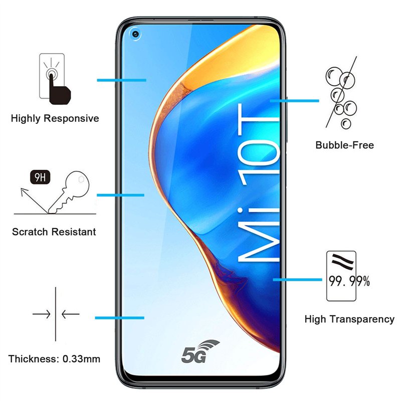 Image secondaire de NEW'C Lot de 2, Verre Trempé pour Xiaomi Mi 10T 5G, Mi 10T Pro 5G, Film Protection écran efficace contre les Rayures - sans Bull