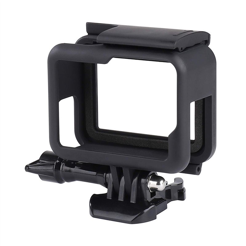 QIMEI-SHOP Cadre Boîtier Protection Compatible avec GoPro Hero7/(2018)/6/5 Coque Bordure avec Prise et vis Mobiles Noi