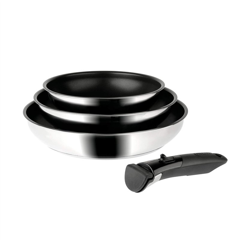 SITRAM - 713510 - Lot 3 poêles sitramovible Arpège en inox - revêtement anti-adhérent Ø20+24+28cm - Tous feux DONT induction, No