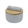 Joseph Joseph Dash Pilon et Mortier Cusine en Pierre, Granit naturel avec couvercle en bambou, outil de broyage pour moudre les