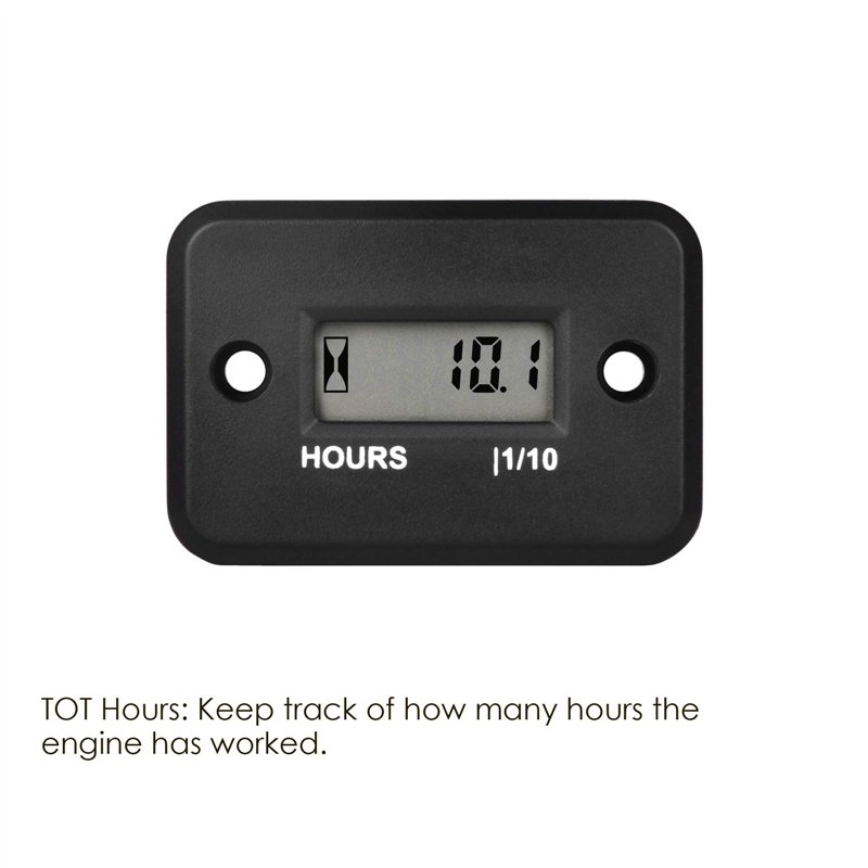 Image secondaire de Jayron Compteur horaire numérique LCD inductif étanche pour bateau, souffleuse à neige, onduleur, générateur, tondeuse à gazon e