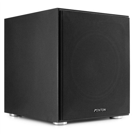 Fenton SHFS12B Subwoofer Amplifié 12 Noir, Caisson de Basse Actif, 400 Watts Max, Bass-Reflex, Qualité Sonore Optimale, Caisson 