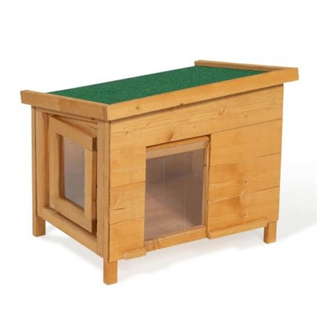 IDMarket - Maison pour Chat Niche en Bois avec Porte basculante à lamelles