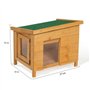 IDMarket - Maison pour Chat Niche en Bois avec Porte basculante à lamelles