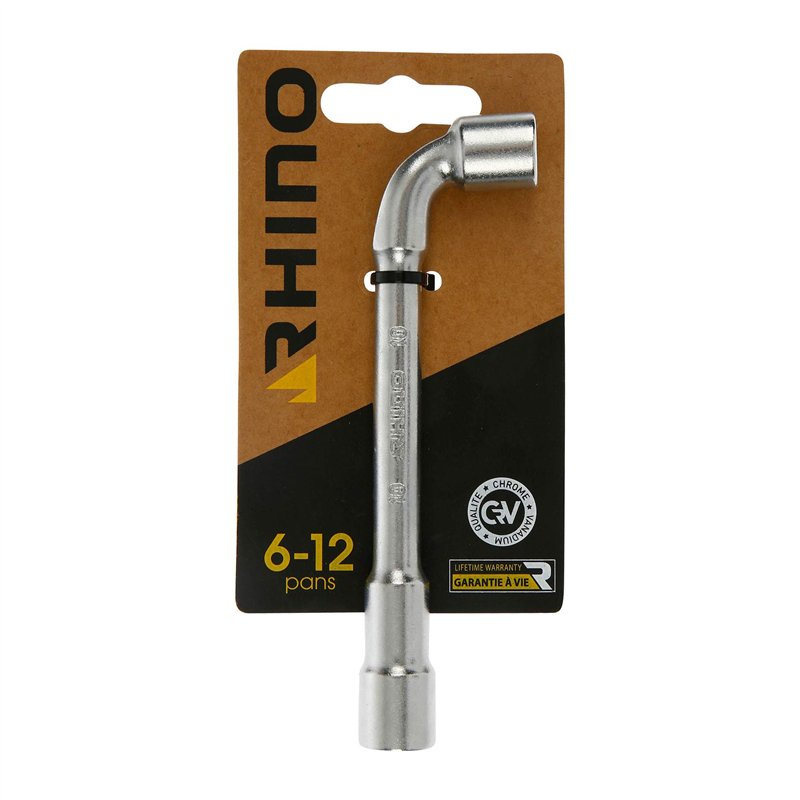 RHINO - Clés tubulaires et à Pipe, Clé à Pipe débouchée 10 mm - Diamètre 10 mm - Empreinte 6/12 pans - Fabriqué en Acier (Chrome