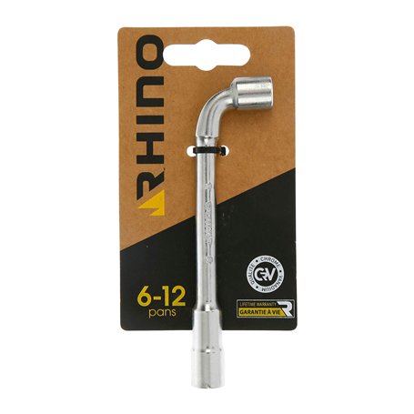 RHINO - Clés tubulaires et à pipe, Clé à pipe débouchée 8 mm, Clé tubulaire - Diamètre 8 mm - Empreinte 6/12 pans - Fabriqué en 