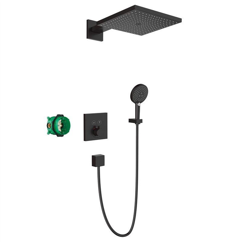 hansgrohe Raindance E Pack encastré avec mitigeur thermostatique ShowerSelect, noir mat, 27939670