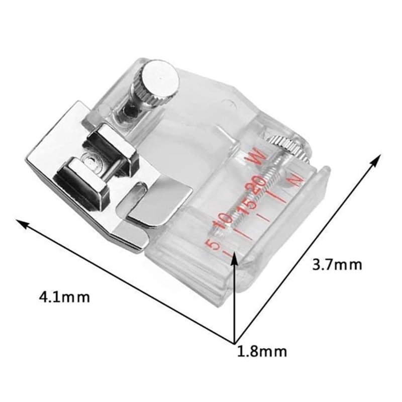 Image secondaire de Pied-de-biche pour machine à coudre, pied de reliure en biais réglable de 5 à 20 mm, pied pour règle universelle, convient à la