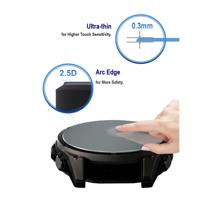 Image secondaire de iDaPro [4Pcs Protection d'Ecran pour Garmin Forerunner 55+[4Pcs] Bouchons anti-poussière silicone,Verre Trempé,Dureté 9H,Anti-ra