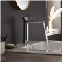 hansgrohe Vernis Blend - Mitigeur de lavabo sans tirette ni vidage, Robinet de salle de bain avec hauteur sous bec 100 mm, écono