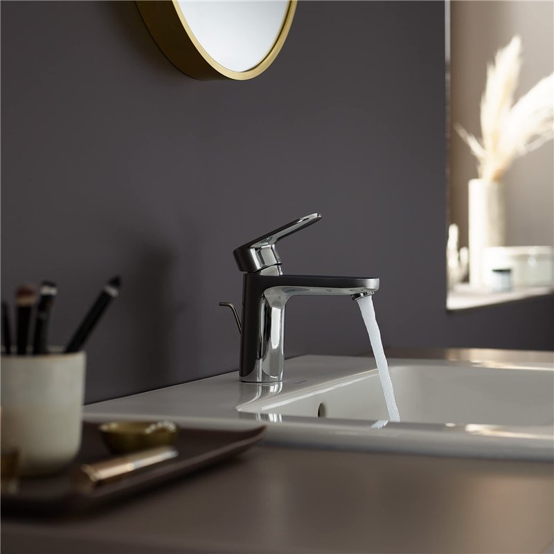 Image secondaire de hansgrohe Mitigeur de lavabo Vernis Blend, hauteur sous bec 100mm, économie d'eau (EcoSmart), robinet lavabo avec tirette et vid