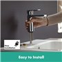hansgrohe Mitigeur de lavabo Vernis Blend, hauteur sous bec 100mm, économie d'eau (EcoSmart), robinet lavabo avec tirette et vid