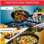Tefal Lot 3 poêles 20/24/28 cm, Non induction, Revêtement antiadhésif sûr, Sans PFOA, Forme profonde, Bec verseur, Fonction Ther