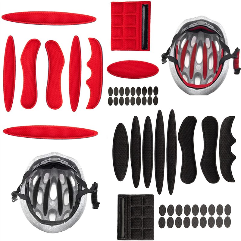 mohito Coussinet de Casque de Vélo, 2 Set Mousse Casque Velo Coussinets Anti-Collision Casque Rembourrage Kit de Rembourrage pou