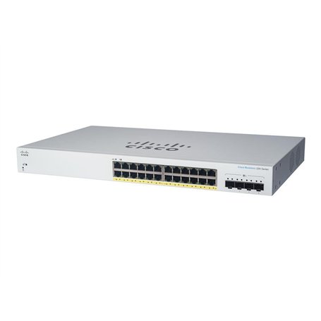 Cisco Commutateur Intelligent Business CBS220-24FP-4X | 24 Ports GE | PoE complète | Ports SFP+ 4 x 10G | Garantie matérielle li