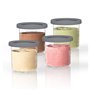 Ninja Dessert Tubs - Pack of 4 [XSK4PINTEUUK] Official Accessory Compatible with Ninja Ice Cream Maker NC300UK, Grey/Clear